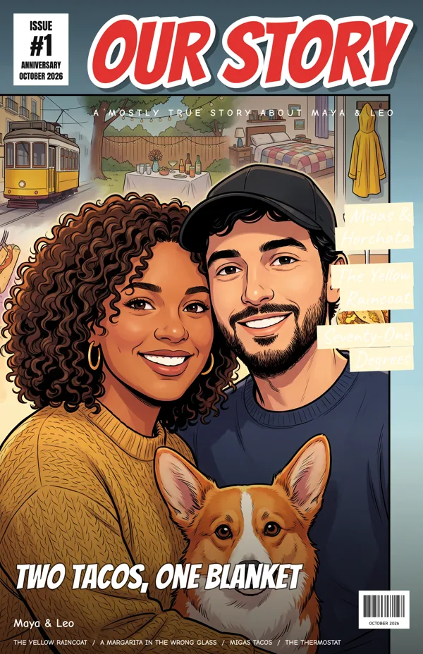 Example cover of a personalized comic book